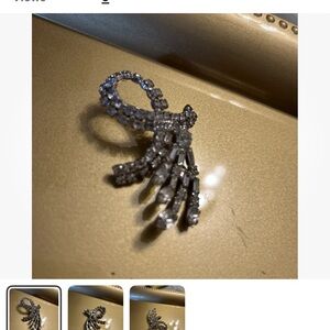 Elegant Silver Crystal Brooch